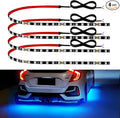 12V Led Light Strip 18" Connectable Ice Blue LEDs Strip Lights Waterproof for Car Motorcycle Golf Cart Trucks Boat Marine Automotive Led Light Strip, 4Pack