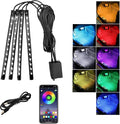 Car Led Interior Lights, RGB 48 LED Multicolor Auto Strip Light with Sound Active Function and APP Control, Under Dash Smart Lighting Kit with Charger, Car Accessories (USB)