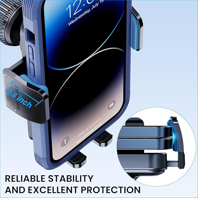 GUWEZ Phone Holders for Your Car [Military Grade Suction Ultra Strong Base] Cell Phone Car Holder 3 in 1 Dashboard/Windshield/Air Vent Hands-Free for iPhone Android