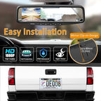 VT1 1080P Wired Car Backup Camera Kit, Easy to Install for Continuous or Reversing Viewing, 4.3" in-Mirror Clip-on Monitor with HD Backup Camera for Cars, Pickups, SUVs, Vans, Sedans, Trucks