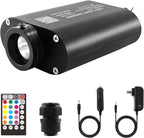 ATOKEE 16W Sound Activated Fiber Optic Light Box, Bluetooth App/RF Remote Control for Starlight Headliner, Car Plug & Power Adapter, PG Connector & 3 Drill Bits