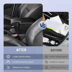 YJYWZH Car Armrest Storage Box for Toyota Hilux Center Storage Box Organizer Interior Hand Centre Consoles with 3 USB Port Arm Rest Double-Layer Accessories
