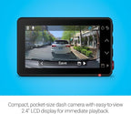 Garmin Dash Cam X210 Compact 1440p HD Camera | 140° FOV, Clarity Polarizer, Voice Control, GPS, 2.4" Display, Automatic Incident Detection Recording | Signature Series 64GB Micro SDXC Card