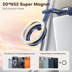 OMOTON TP02 360°Rotating for MagSafe Tripod Mount, Adjustable Aluminum Magnetic Phone Tripod for iPhone 17/16/15/14 Pro Max Air, Foldable Cell Phone Stand Fits Vlog, Gym, Travel Essentials, Navy Blue