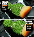 zipelo Auto Interior Dust Brush, Car Detailing Cleaning Brush with Diamond, Bling Handle Soft Bristles Dusting Tool, Scratch Free Dirt Clean Brushes for Vehicle Dashboard, Air Conditioner Vent (Green)