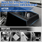 Autorder Center Console Dash Organizer for 2021-2024 GMC Yukon/Chevy Suburban/Tahoe Accessories Dashboard Insert Tray with Cellphone Holder Storage Box with Anti-Slip Mat (Not for Denali)