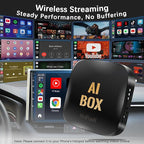 AI Box Carplay, 2+16GB Ai Magic Box for Streaming Netflix/YouTube/TikTok, Car Play Wireless Adapter Supports iPhone & Android Auto, Plug & Play, for Cars with OEM Wired CarPlay/Android Auto