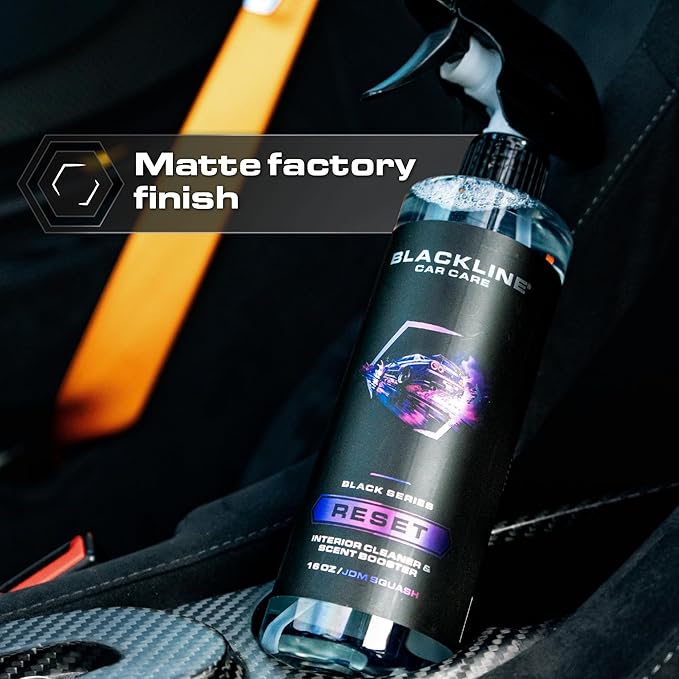 Blackline Luxury Scented Leather Interior Car Cleaner Reset Deep Cleans & Deodorizes All Surfaces, pH-Neutral High-Foam Formula, Long-Lasting Premium Fragrance and Deodorization for Car