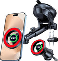 YRU 2026 Military-Grade for Magsafe Car Mount 90+LBS Strong Suction 360° Adjustable Magnetic Phone Holder for Car Dashboard Windshield Vent, Cradle for iPhone 17 16 15 14 13 12 Samsung (Ruby Red)