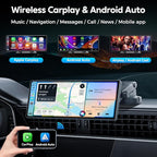 JATAZA 10.26" Wireless Apple Carplay Screen for Car, Secure Strong Bracket, Portable Apple CarPlay& Android Auto Car Stereo with GPS Navigation, Bluetooth, Mirror Link, Voice Control,Fits All Vehicles