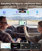 AUTO-VOX 8.2'' RV Backup Camera Wireless: Compatible with Pre-Wired RV, 1080P HD Monitor with CarPlay, Voice Control, IR Night Vision, DVR Recording Back Up Camera for Camper, Trailer, Motorhome