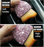 zipelo Auto Interior Dust Brush, Car Detailing Cleaning Brush with Diamond, Bling Handle Soft Bristles Dusting Tool, Scratch Free Dirt Clean Brushes for Vehicle Dashboard, Air Conditioner Vent (Pink)