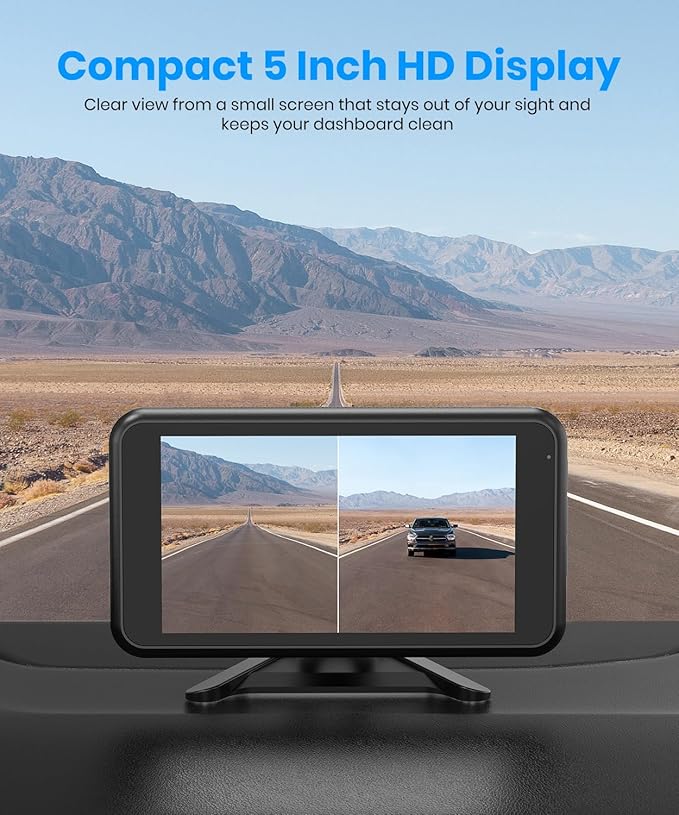 AUTO-VOX Wireless Backup Camera:1080P HD Dual-Channel Monitor, Easy Installation,Stable Digital Transmission Signal,IP69K Waterproof Night Vision Back Up Camera for Truck,SUV,Car,Vans
