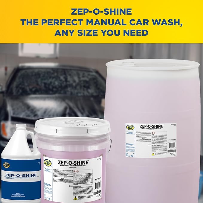 Zep-O-Shine Car Wash Concentrate - 5 Gallons (One Bucket) 38235 - Professional Car Wash Formula