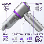 NWDEY Car Vacuum Cleaner High Power 20000Pa – Cordless Handheld Mini Vacuum & Air Duster for Car Detailing, 3-Speed Brushless Motor, 6000mAh Battery (Upgraded Purple)
