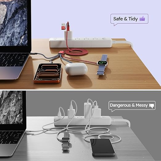 Travel Essentials 4in2 Multi Charging Cable for iPhone Watch Charger,USB A/C to 3 Type C/iWatch Charger,Charging Cables for Multiple Devices Compatible with iWatch 11-1/Ultra/SE&iPhone 17-12 5FT 2Pack