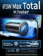 AINOPE 67.5W Super Mini Cigarette Lighter Adapter Car Charger USB C Fast Charging, All Metal PD&QC Type C Car Charger Adapter Outlet Plug Socket for iPhone 17 16 Pro Max 15 14,Samsung S26 S25 Mother's