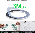 pzoz A/B Dual-Sided (1 Set) Magnetic Ring Sticker for MagSafe iPhone 16 Holder Phone Case Suction Cup Wireless Charger Car Mount Bathroom Kitchen, for iPhone 15 14 13 12 Pro Max, Samsung (White)