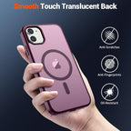 SUPFINE Magnetic for iPhone 11 Phone Case (Compatible with MagSafe)(Military Grade Drop Protection) Translucent Matte Shockproof Phone Case,Wine Red