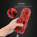 SPTA 1 Pc Soft Microfiber Extended Reach Rim Drill Wheel Brush,Microfibre Wheel Brush with 1 adddtional Drill Adapter for Electric Drill -BRFCD51