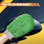 Craedli 9PCS Car Wash Detailing Tool Kit, Car Wash Mitt, Microfiber Cloths, Cleaning Sponge, Wheel Brush, Wax Applicator Pad, Universal Auto Interior & Exterior Cleaning Supplies (Green)