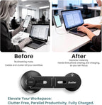 15W Wireless Charger Magnetic Phone Holder Mount for Laptop & Monitor, Foldable Invisible Continuity Camera Mount for MagSafe iPhone 12-17, Expansion Bracket for Computer/Tesla, Black
