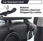 MECHCOS Car Seat Headrest Hooks for Car Back Seat Organizer Hanger Storage Hook Holder for Car SUV Organization Purse Shopping Groceries Bag Handbag, Black, 2 Pack