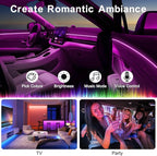 Interior Car LED Strip Lights APP Control, 5 in 1 RGB 16 Million Colors Ambient Lighting Kit with 236 inches Fiber Optic, Music Mode Inside Car Lighting Decorations