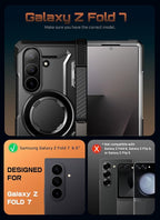 SUPCASE for Samsung Galaxy Z Fold 7 Case with Kickstand (UB Grip), [Compatible with MagSafe] [Built-in Tempered Glass Screen Protector] [Hinge Coverage] Military-Grade Protection Phone Case, Black
