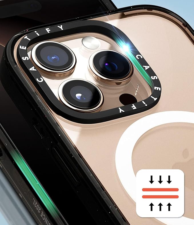CASETiFY Impact Case for iPhone 15 Pro [8.2ft 4X Military Grade Drop Protection/Compatible with Magsafe] - Wildflower Friday - Clear Black