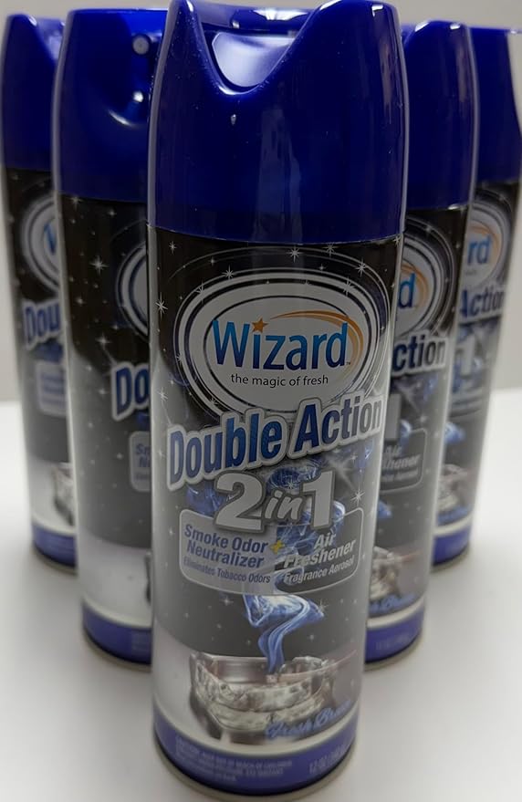 Wizard Double Action Smoke Odor Neutralizer & Air Freshener, Eliminates Smoke Smell & Odors, Freshens Air, Long-Lasting Scent; 6-Pack of 12oz Sprays fresh breeze (pack of 6)