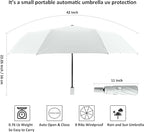 BAODINI Small UV Protection Travel Umbrella Compact for Rain and Sun UPF 50+ Windproof Portable 42 inch Umbrella for Women and Men