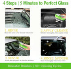 2026 Upgrade Clear Vision Windshield Cleaner with Car Window Cleaner,Automotive Oil Film Cleaning Brush for Car Windows,Clear Vision Glass Cleaner Tool for All Glass Surfaces,Reusable & Streak-Free