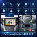 【2+64GB】 Wireless Carplay for Hyundai Santa Fe 2013-2017 Android Car Stereo 9" Touch Screen with Android Auto, Radio Dash Kit GPS Navigation WiFi Bluetooth SWC Mirror Link, Mic Backup Camera