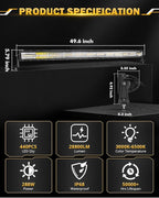 Auxbeam 42 Inch LED Light Bar, 240W Curved 6 Modes Amber White Strobe Fog Lights, Spot Flood ComboOffroad Driving Light for Truck Jeep