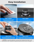 CloudValley 15W Wireless Charger Magnetic Car Mount Phone Holder Carbon Fiber, Dashboard/Windshield 360° Adjustable Stand [Compatible with MagSafe] Wireless Charging Arm for iPhone 17-12 Series