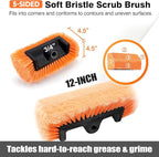 ARTIPOLY 4-12FT Car Wash Brush with Long Handle, 12-Inch Soft Bristle, with Aluminium Telescoping Pole, for Cleaning Car, SUV, RV, Boats, House Siding, Floors, Solar Panels, and More