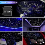 Starlight Headliner Kits for Car, Twinkle & Meteor 2-in-1 Light Engine, 550pcs 0.03in 9.8ft RGBW Fiber Optic Lights Star Ceiling Sky Decoration for Car/Home, White Shooting Stars 12W Starlight kit