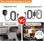 Dash Cam OBD Hardwire Kit, USB Type C Power Cable for Dash Camera 24 Hours Surveillance/Acc Mode for Dashcam Power Adapter with Low Voltage Protection 12-24V to 5V/3A