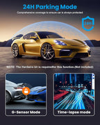 Dash Cam 4K Front, Ultra HD Dash Camera for Cars, 1.47''IPS Screen Mini Car Camera with APP Control, Built-in Wi-Fi & G-Sensor, 24H Parking Mode, Night Vision, WDR, Loop Recording, Support 256GB Max
