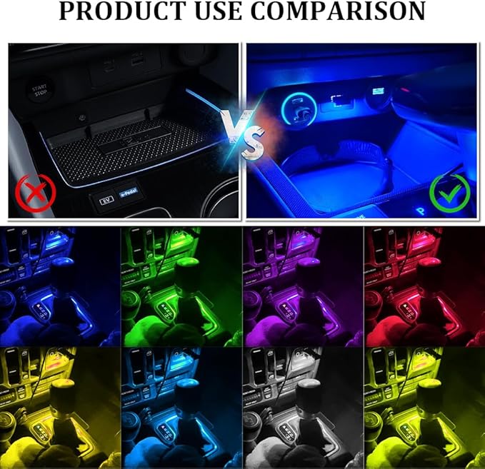 USB Type C LED Ambient Light, 8 Colors RGB Dynamic Atmosphere Lamp Car Interior Decor USB Night Light, Automotive Replacement Lighting Products for Car Home Office Decoration (1PCS)