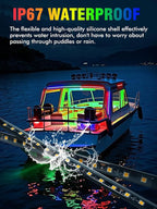 8 Pcs Car Led Light Strip IP67 Waterproof 11" Flexible Led Lights Underglow 12V for Car Motorcycle Boat Golf Cart Interior Exterior Decoration - Green, Blue, Red, White