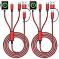 Travel Essentials 3in2 Multi Charging Cable for iPhone Watch Charger,USB A/C to Type C/IP/iWatch charger,Travel Chargers for Multiple Devices Compatible with iWatch Series&iPhone 16-12（2PACK,5FT）