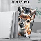 Case for Kindle Scribe,PU Leather Cute Slim Folio Adjustable Stand Cover with Auto Wake/Sleep for Amazon Kindle Scribe Cover 10.2 Inch (2024/2022 Release),Cute Deer Winter