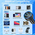 USB C Car Charger, KYOHAYA 120W 6-Port USB-C & USB-A Power Cigarette Lighter Fast Charging Adapter PD/QC Type C Car Charger for iPhone 17 Pro 17 Pro Max 16 Pro 15 14 13 12 11/Galaxy S26 S25/Pixel/iPad