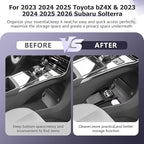 LUWU Lower Console Organizer Compatible with 2023 2024 2025 Toyota bZ4X & 2023 2024 2025 Subaru Solterra Accessories Armrest Console Secondary Storage Box Insert Tray Silicon Material Black
