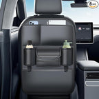 Backseat Car Organizer Leather Back of Seat Car Organizers for Kids Drivers Waterproof Kick Mats Seat Back Protector with Large Capacity 6 Storage Pockets