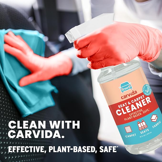 Carvida Seat & Carpet Instant Cleaner - Stain Remover Spray for Automotive Fabric Seats and Carpets, Grapefruit Scent, 16oz