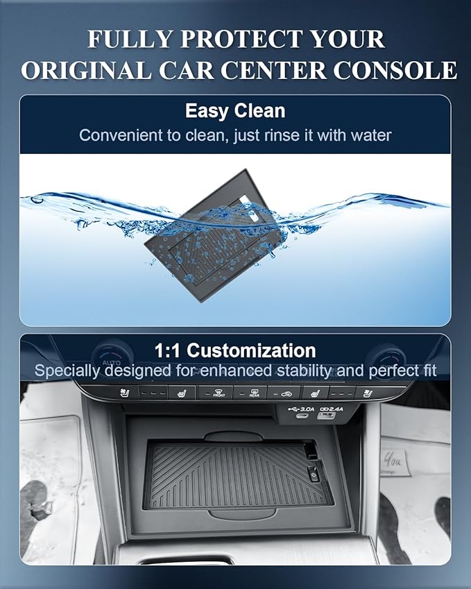 BIBIBO 2026 Outback Center Console Organizer for 2026 Subaru Outback(Premium,Limited,Touring,Wilderness,Limited XT,Touring XT) Insert Silicone Wireless Charging Mat