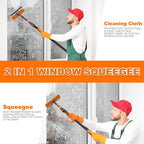 SISUPASSIE 20FT Reach High Ceiling Duster Kit, Window Cleaning kit with 3-12FT Extension Pole, Fan Duster for Ceiling Fan Blades, Microfiber Feather Duster, Rotatable Window Squeegee and Cobweb Duster